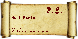 Madl Etele névjegykártya